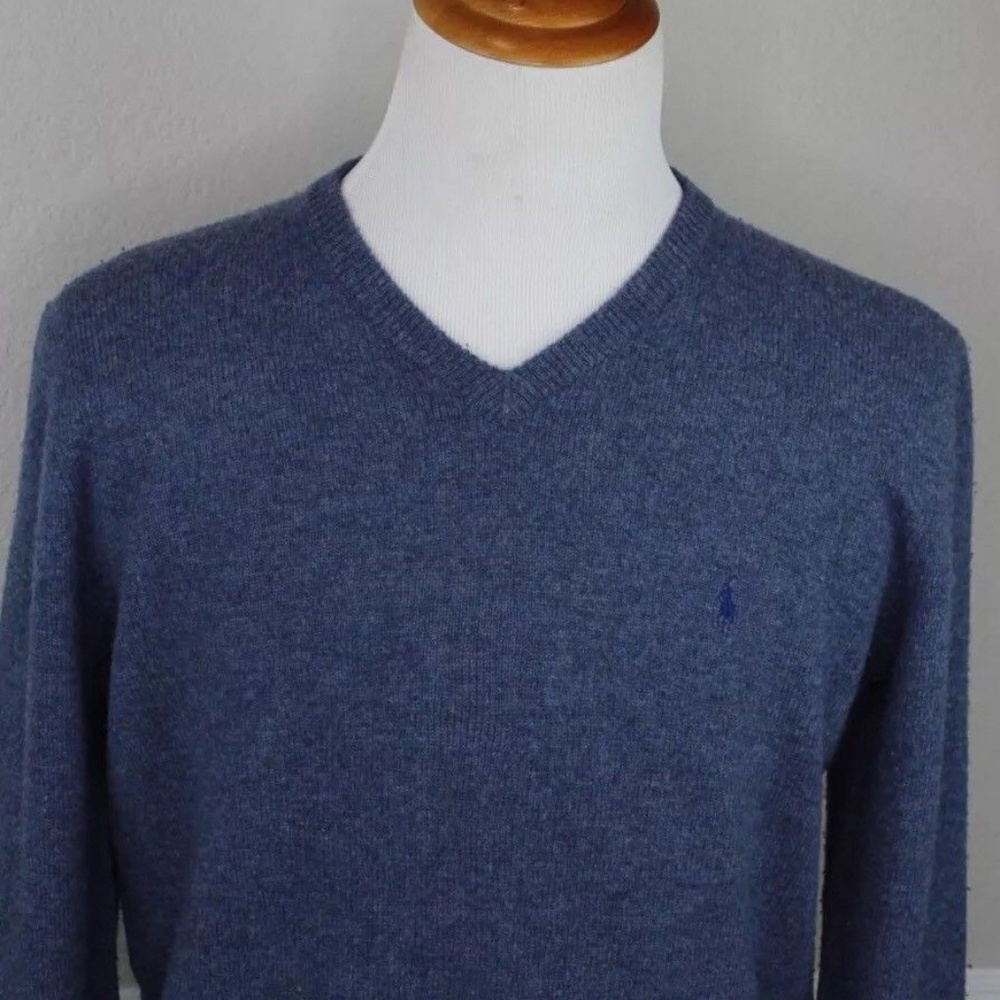 Polo by Ralph Lauren Men V Neck Wool Sweater